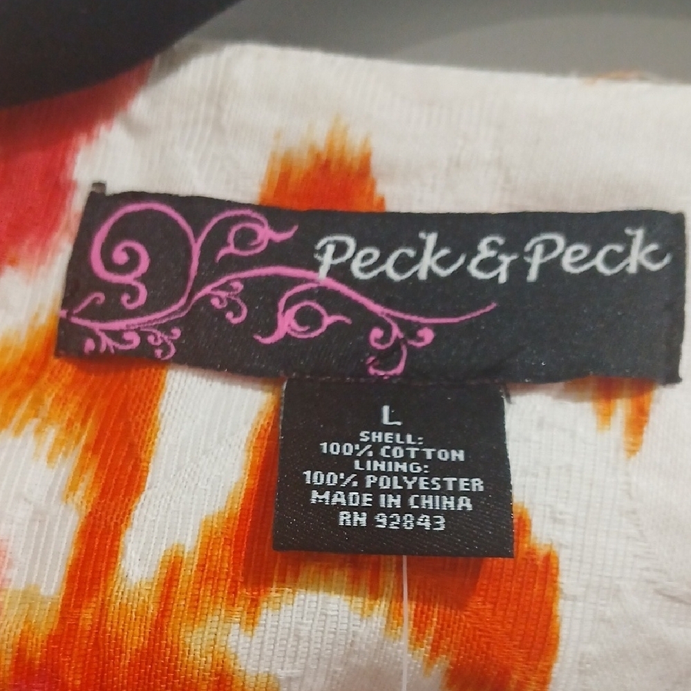 Peck & Peck Orange and Purple Floral Jacket Sz L NEW WITH TAGS - Picture 3 of 13